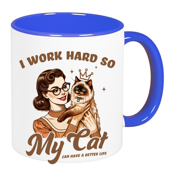 Színes fülű és belsejű bögre