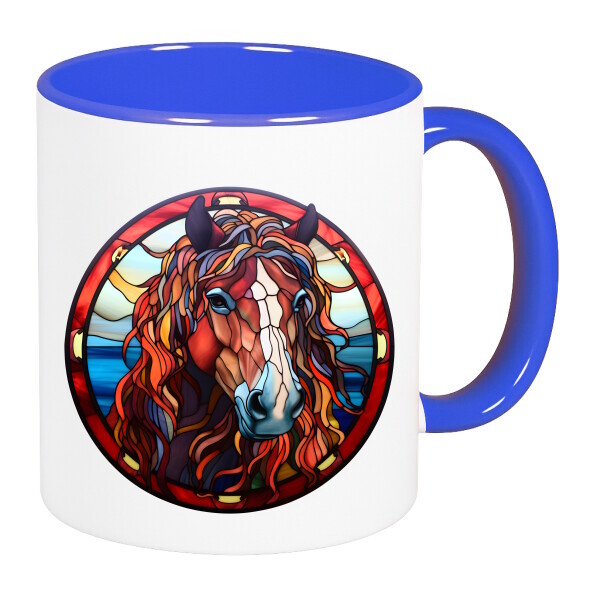 Színes fülű és belsejű bögre