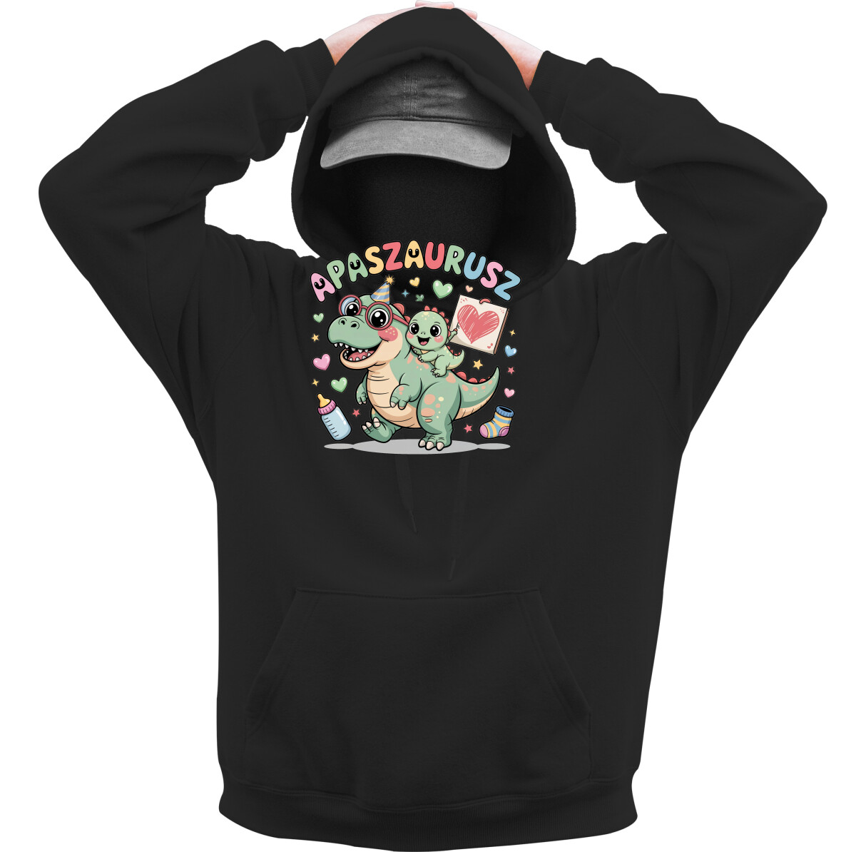 Kapucnis belebújós pulóver