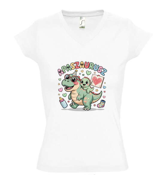 Női V nyakú póló