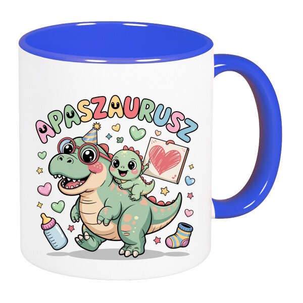 Színes fülű és belsejű bögre