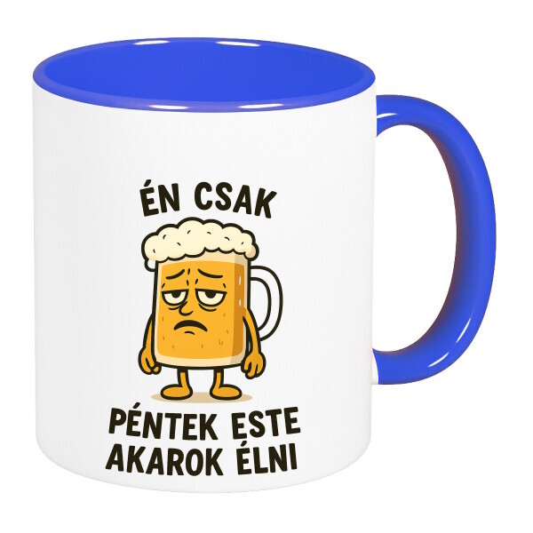 Színes fülű és belsejű bögre