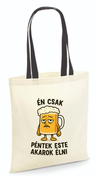 Vászontáska - színes fülű 