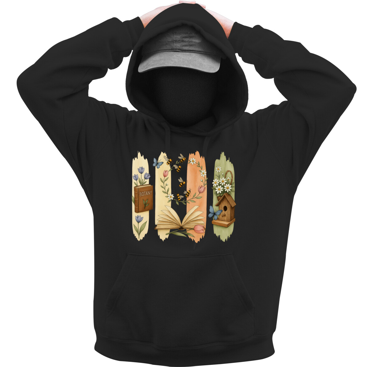 Kapucnis belebújós pulóver