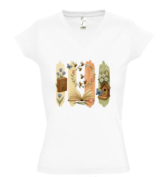 Női V nyakú póló