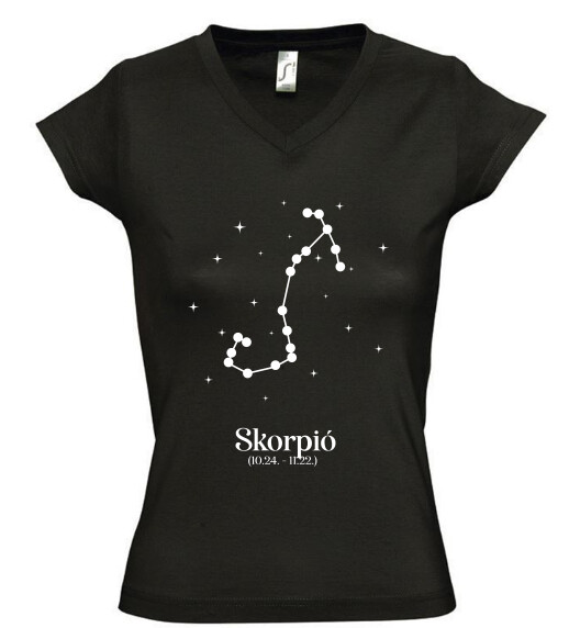 Női V nyakú póló