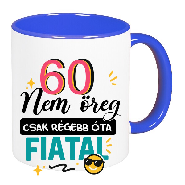 Színes fülű és belsejű bögre