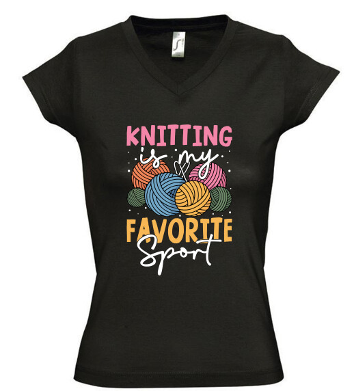 Női V nyakú póló