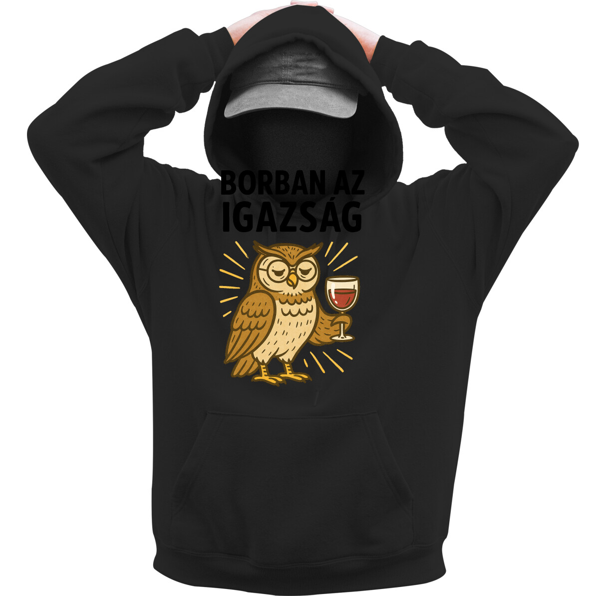 Kapucnis belebújós pulóver