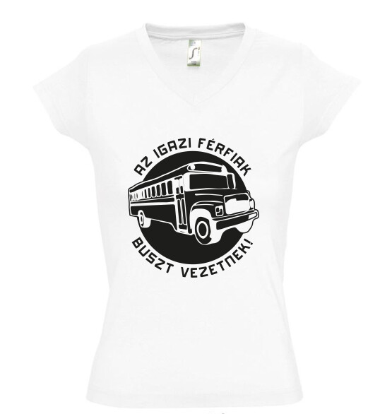 Női V nyakú póló