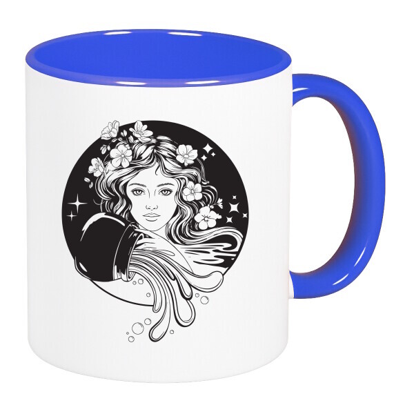 Színes fülű és belsejű bögre