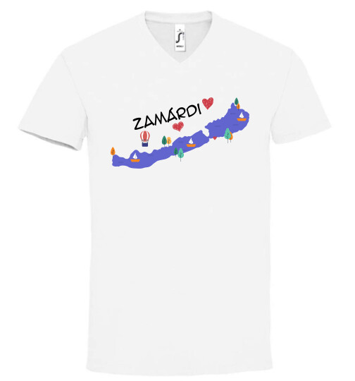 Unisex V nyakú póló