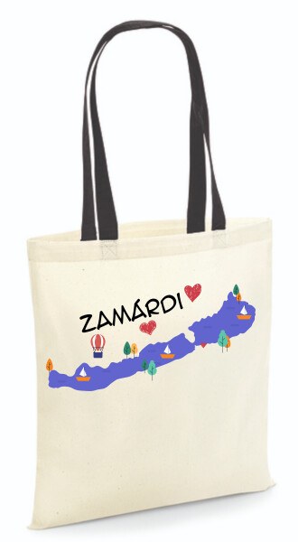 Vászontáska - színes fülű 