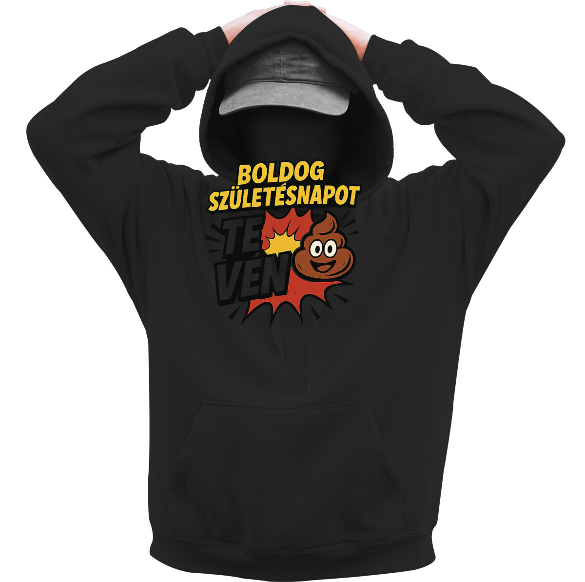 Kapucnis belebújós pulóver