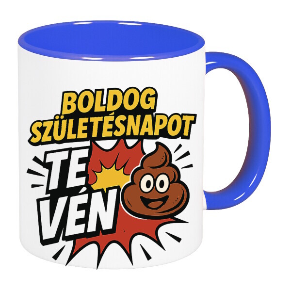 Színes fülű és belsejű bögre