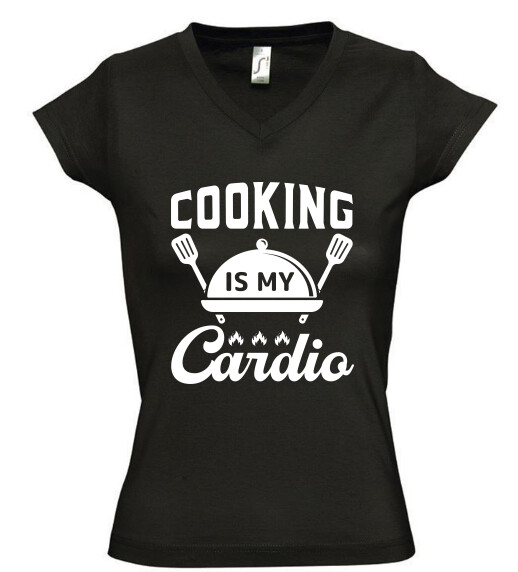 Női V nyakú póló