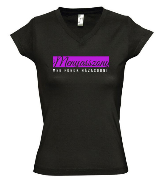 Női V nyakú póló