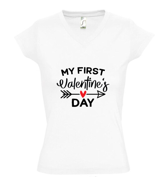 Női V nyakú póló