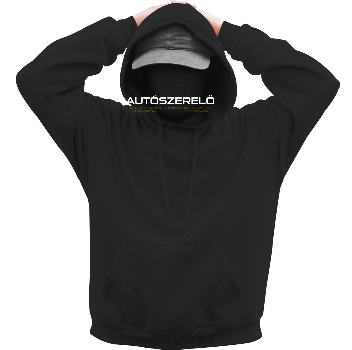 Kapucnis belebújós pulóver