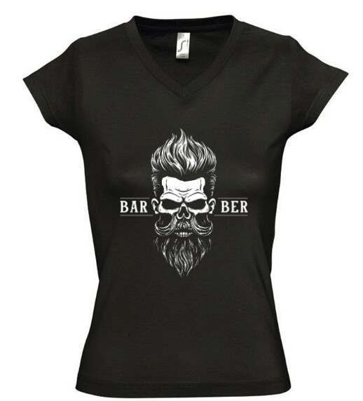 Női V nyakú póló