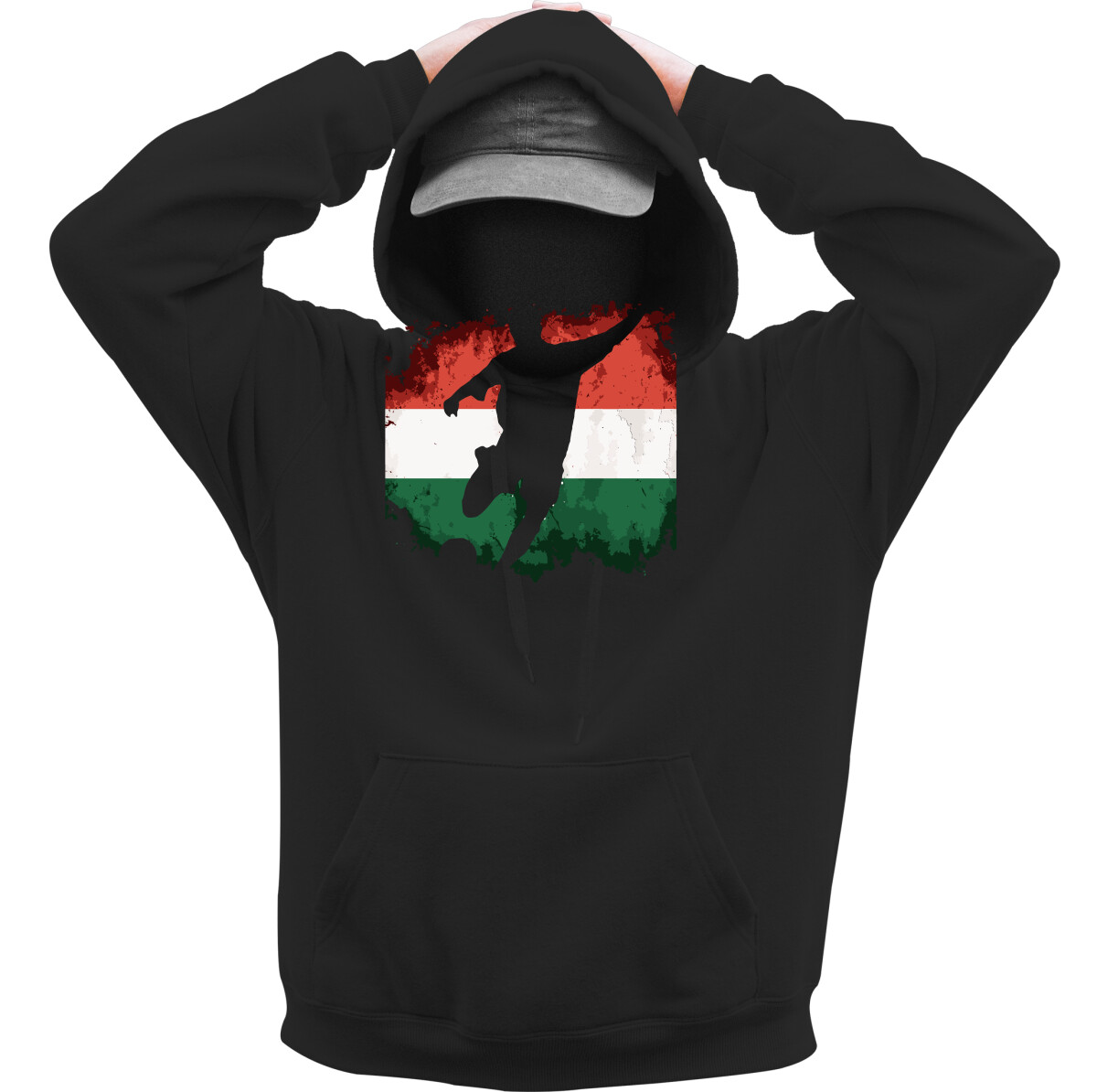 Kapucnis belebújós pulóver