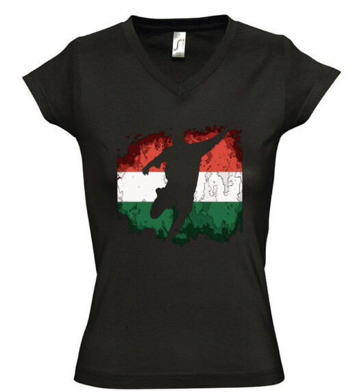 Női V nyakú póló