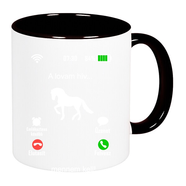 Színes fülű és belsejű bögre