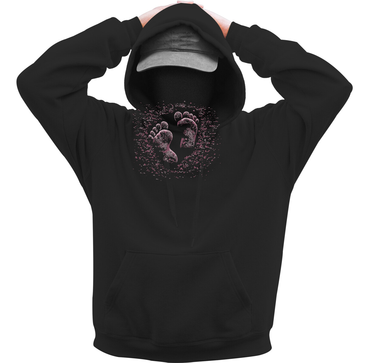 Kapucnis belebújós pulóver