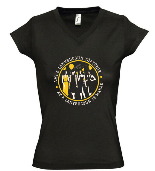 Női V nyakú póló