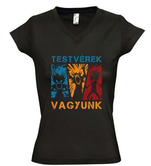 Női V nyakú póló