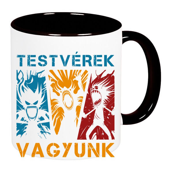 Színes fülű és belsejű bögre