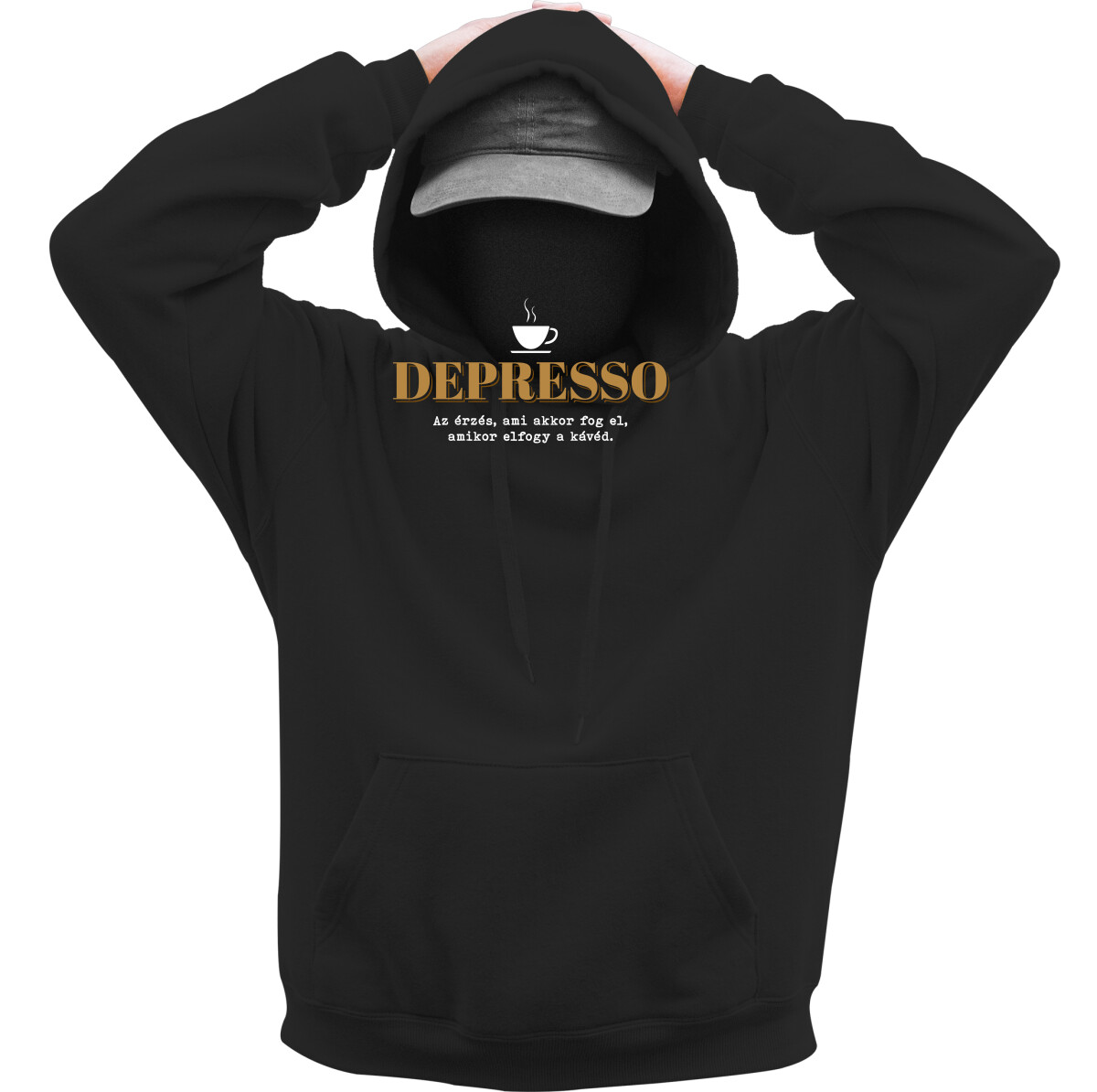 Kapucnis belebújós pulóver