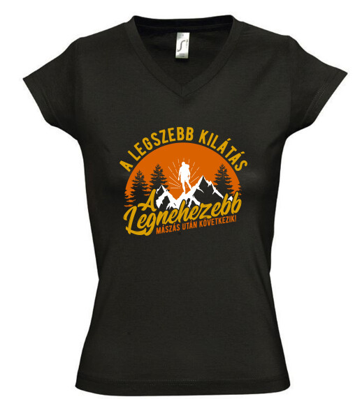 Női V nyakú póló