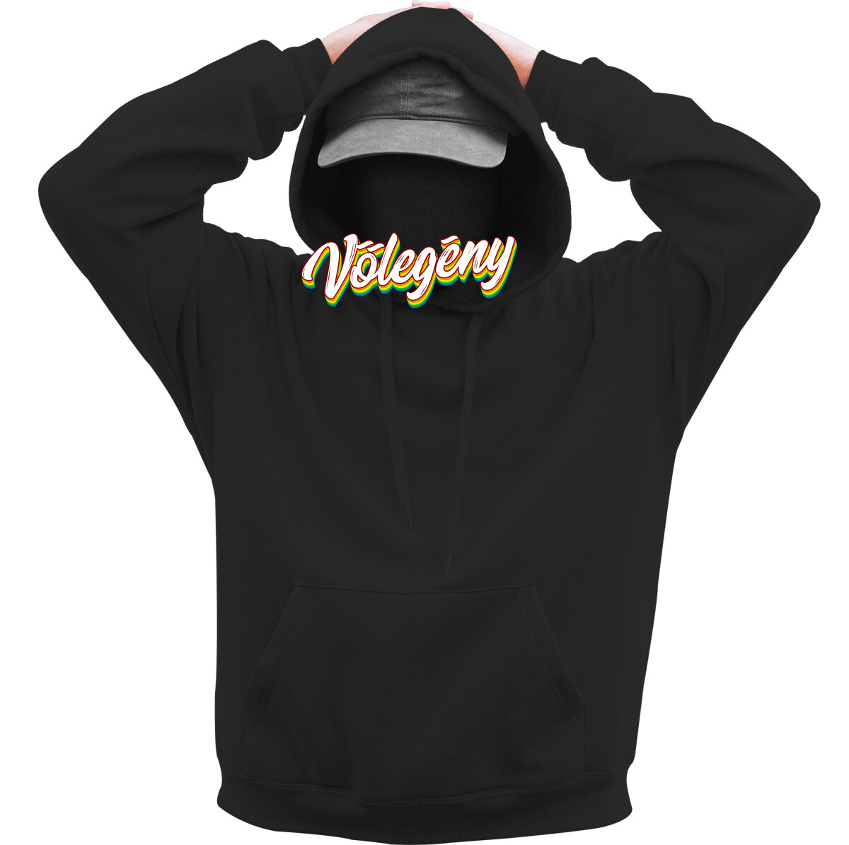 Kapucnis belebújós pulóver