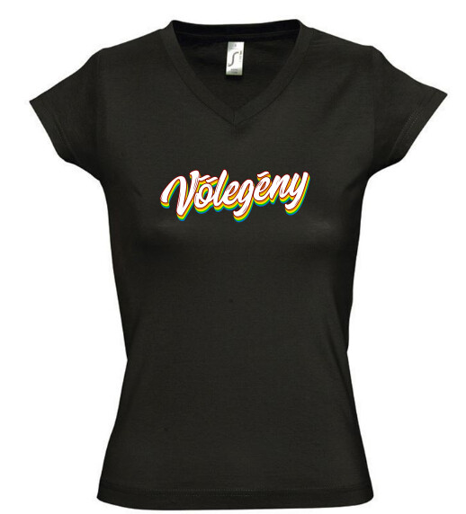 Női V nyakú póló