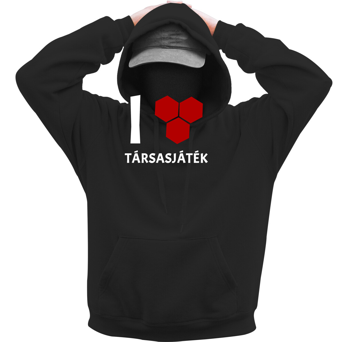 Kapucnis belebújós pulóver