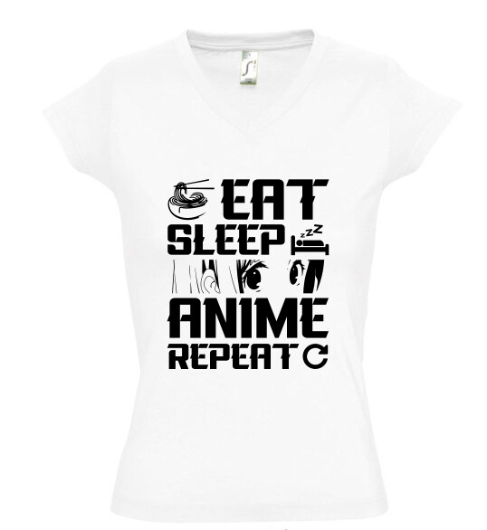 Női V nyakú póló