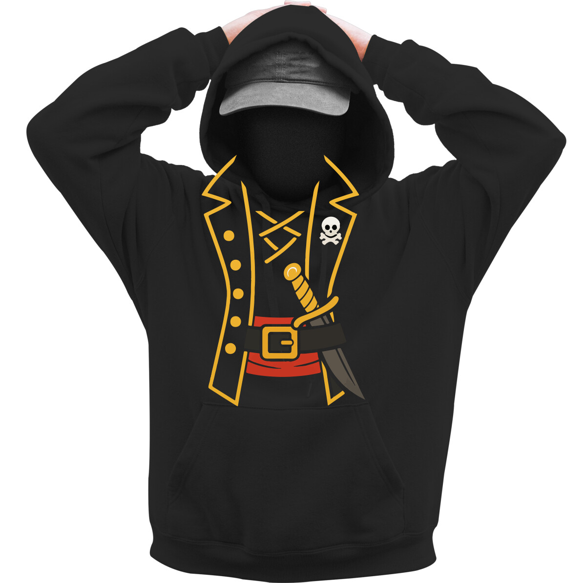 Kapucnis belebújós pulóver