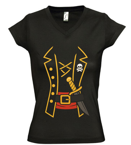 Női V nyakú póló