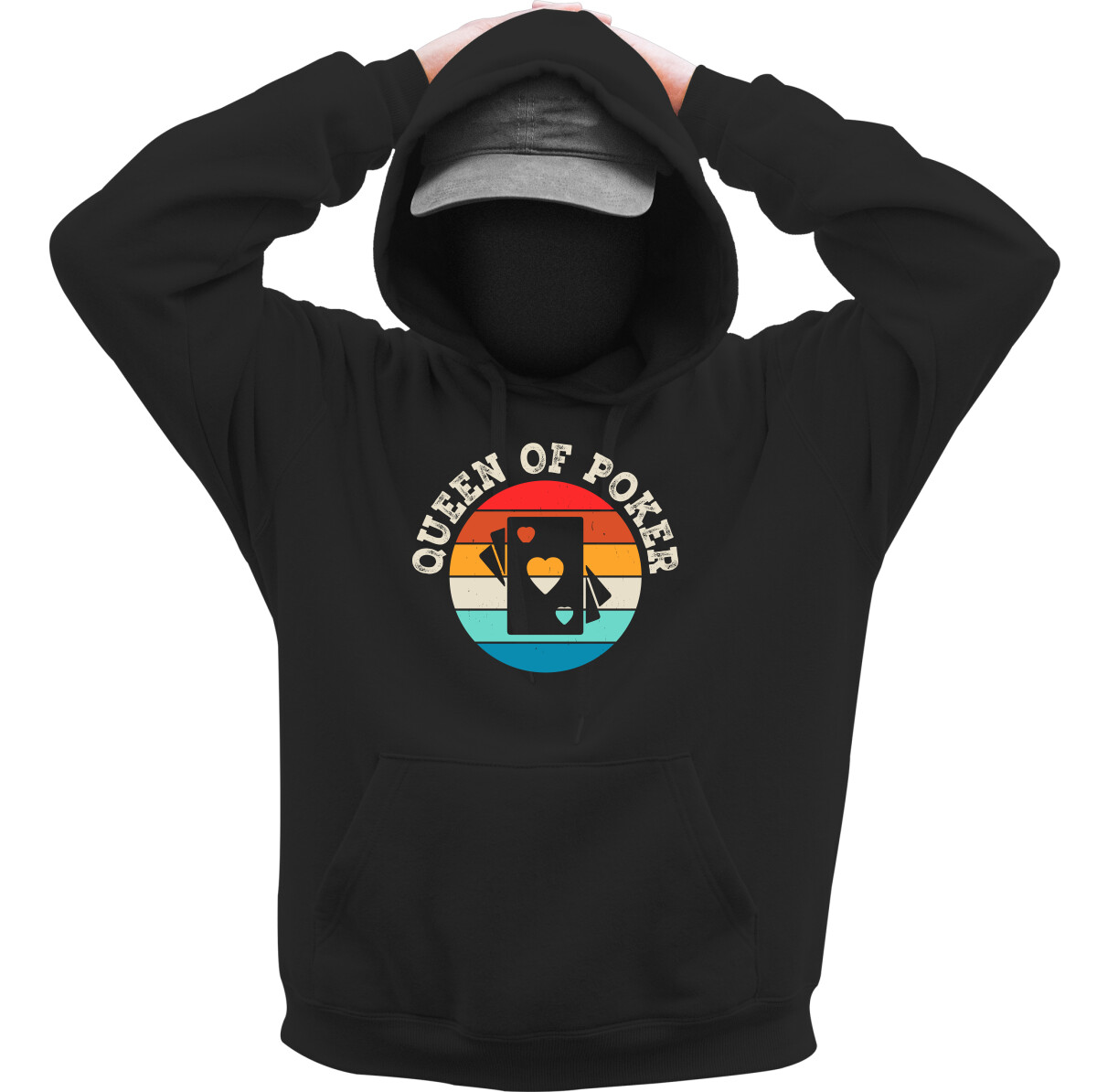 Kapucnis belebújós pulóver