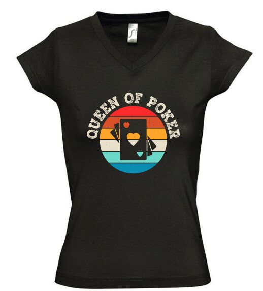 Női V nyakú póló