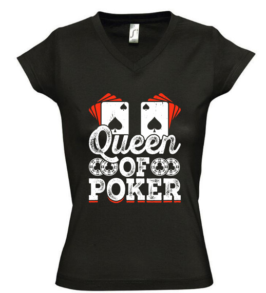 Női V nyakú póló