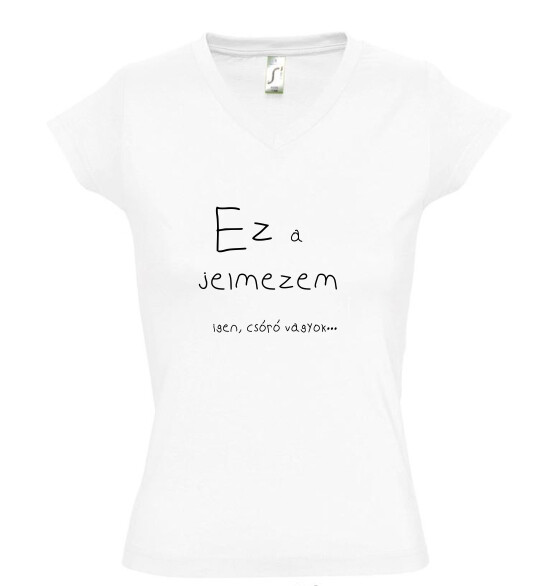 Női V nyakú póló