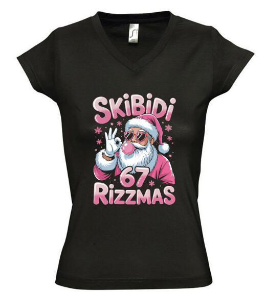 Női V nyakú póló