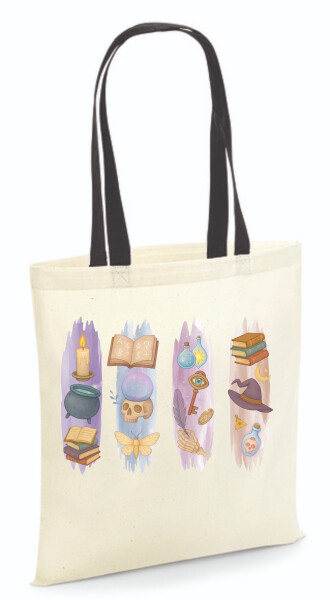 Vászontáska - színes fülű 