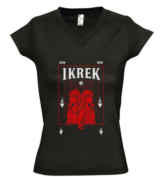 Női V nyakú póló