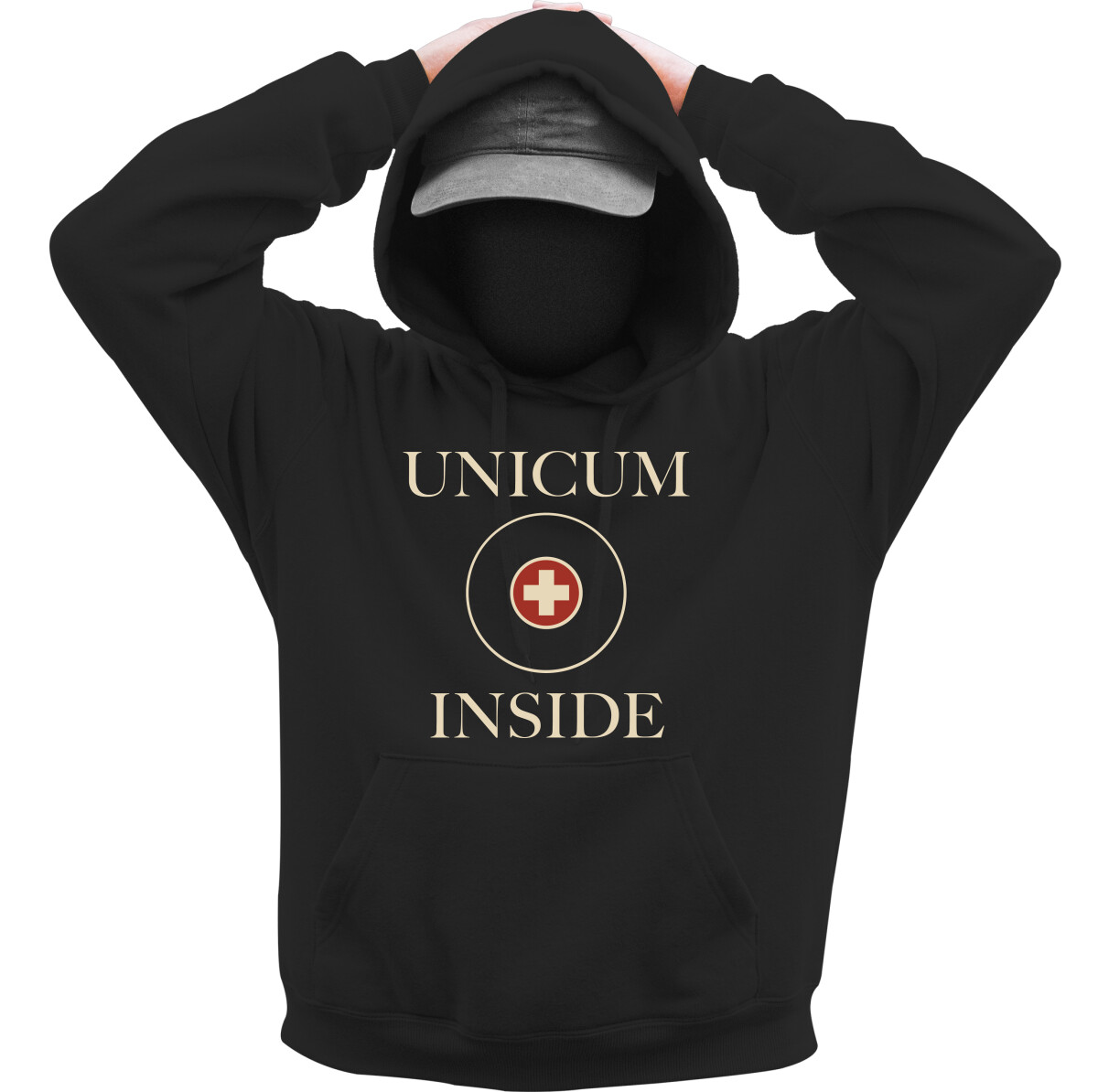 Kapucnis belebújós pulóver