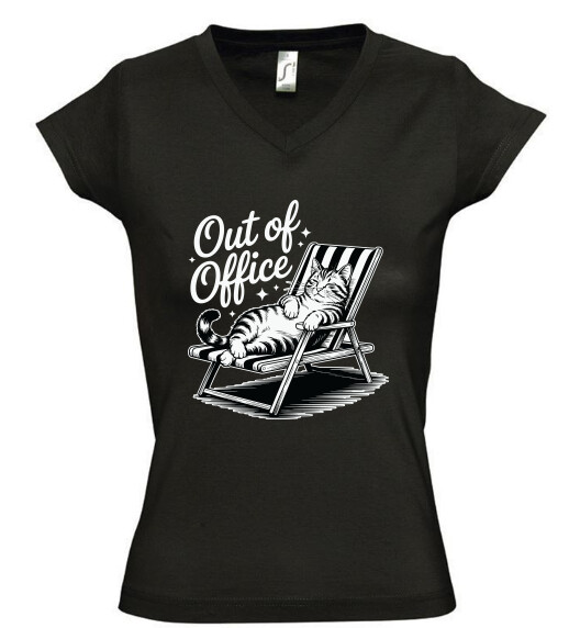 Női V nyakú póló