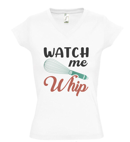 Női V nyakú póló