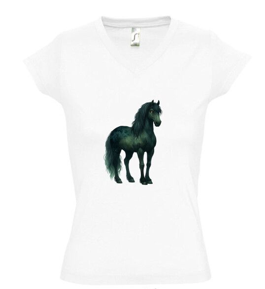 Női V nyakú póló